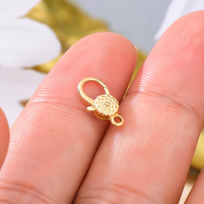 10K Gold Jewelry Clasp Necklace Extender Clasp Bracelet Extension Connector for DIY Necklace Bracelet Anklet Jewelry Making (Style 10)