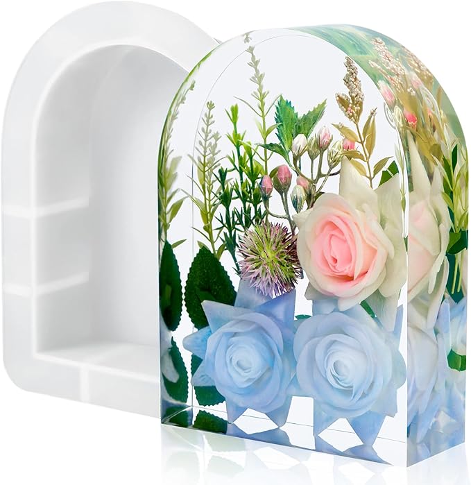Resin Molds Silicone,Epoxy Resin Casting Craft Mold for Flower Preservation Bookends DIY Art (Arch)