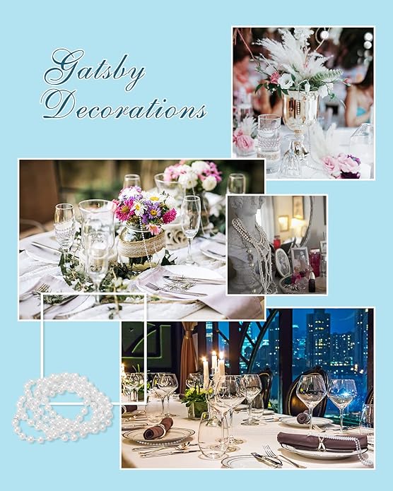 Faux Pearl Bead Necklace Bulk Women Beads Necklaces for Flapper Tea Party Wedding Decorations Valentine's Day Mardi Gras