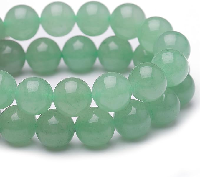 Natural Stone Beads for Jewelry Making,8mm Green Aventurine Polished Smooth Round Gemstone Beads for Bracelet Necklace 15 Inch