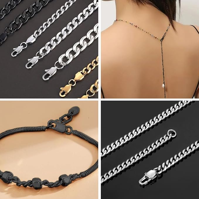 15PCS 16MM Black Lobster Clasps, 316 Stainless Steel Lobster Claw Clasps Bulk for Necklace Bracelet Jewelry Making DIY Craft