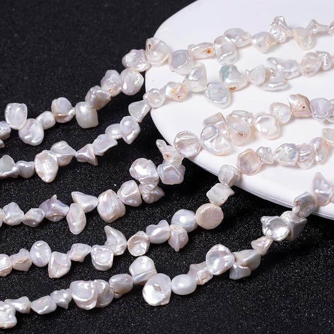 20pcs 6-8mm Keshi Baroque Pearl Beads, Irregular Freshwater Pearls for Jewelry Making, Bracelets, Necklaces and DIY Craft