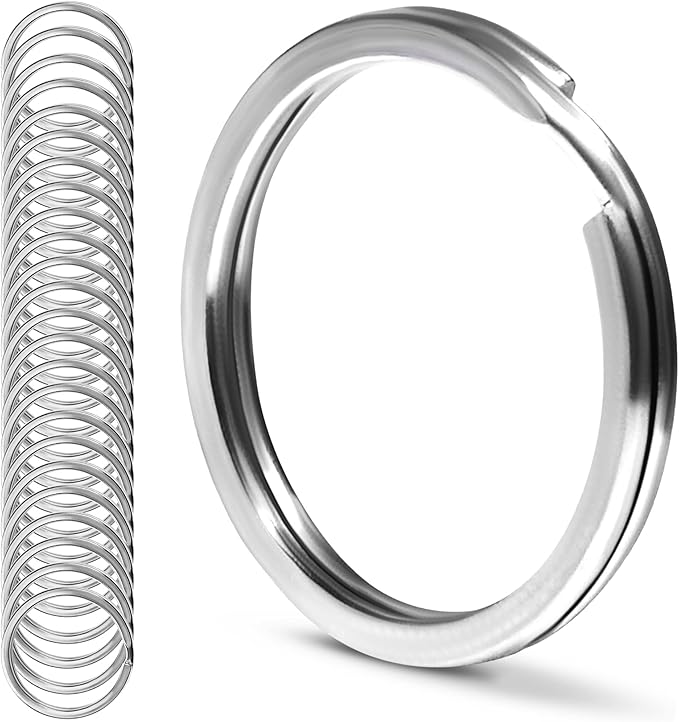 CREST Surgical and Marine Grade Stainless Steel Split Ring for Keychains SS316L Key Rings for Car Keys