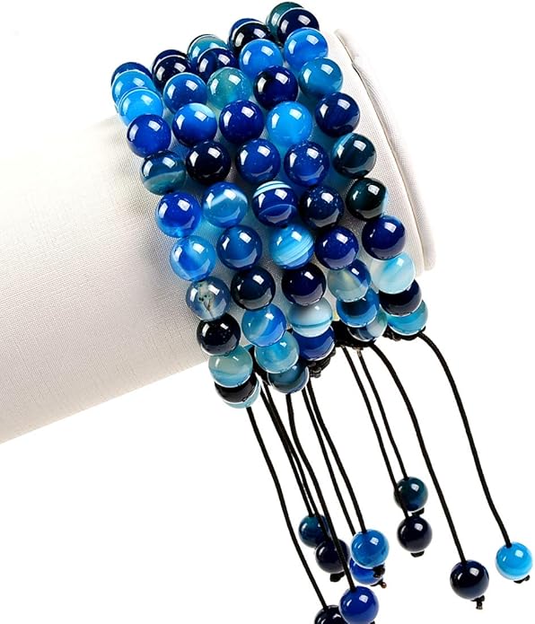 MASSIVE BEADS Natural Healing Power Gemstone Crystal Beads Unisex Adjustable Macrame Bracelets