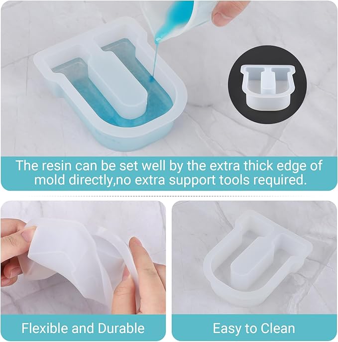 Gartful Resin Letter Molds for Casting, U Capital Alphabet Resin Silicone Molds for Epoxy, Thick 3D Silicone Letter Molds for Making Letters, Word Sign Art, DIY Crafts, Making Candle, Party Home Decor