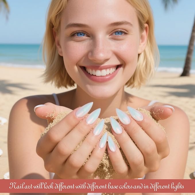 Artdone Red Aurora Chrome Nail Powder, Iridescent Unicorn Powder Metallic Mirror Effect Pigment Pearlescent Mermaid Pearl Glitter Dust Kit, Nail Art Decoration, Resin Craft