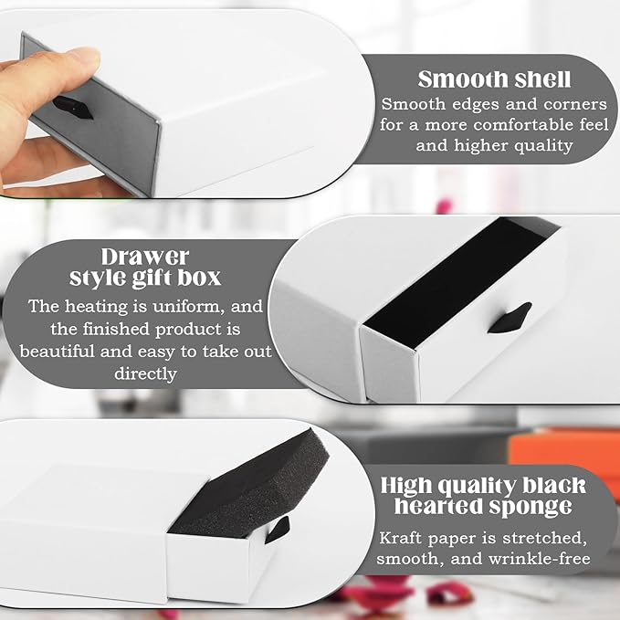 Coobbar Luxury Velvet-Lined Jewelry Gift Box 12-Pack, Compact Drawer Style Organizer for Earrings & Rings, Elegant Bracelet Display Box, Small Jewelry Storage Box, 3.5x3.5x1.26 Inches (White)