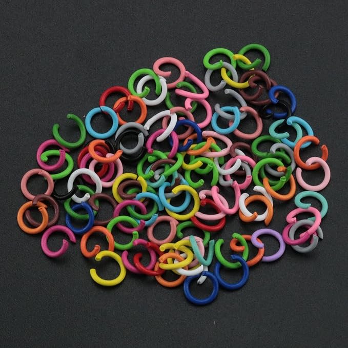 ZCZQC 100pcs Candy Colors Open Jump Rings 1.2x8 mm Split Rings DIY Jewelry Findings for Choker Necklaces Bracelet Making Mixed Colors