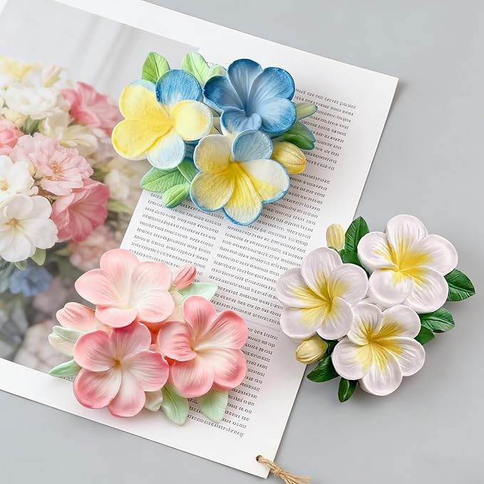 Plumeria Flower Silicone Molds, Plumeria Floral Molds for Candle Wax Making Handmade Soap Aromatherapy Gypsum Polymer Clay Craft Decoration Fondant Mold