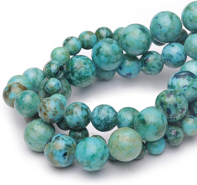 8mm Natural Stone Beads for Jewelry Making,Blue Imperial Turquoise Polished Smooth Round Gemstone Beads for Bracelet Necklace 15 Inch