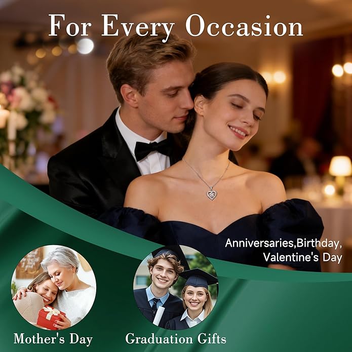 Heart Pendant Necklace for Women: Luxury Gift for Wife Girlfriend Mom/Her - 3ct D Color Moissanite - Gold Jewelry with Gift Box- Hypoallergenic & Adjustable Chain - Daily & Special Occasion Wear