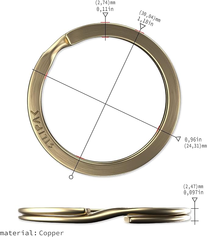 Key Rings Flat Split Keychain Bulk – Heavy Duty 1.18" (30 mm) Keyring – Organize Fast for Car & Home, Lanyards, School/Office/DIY – Metal Dog Tag Rings – Silver/Gold/Rainbow/Gunmetal