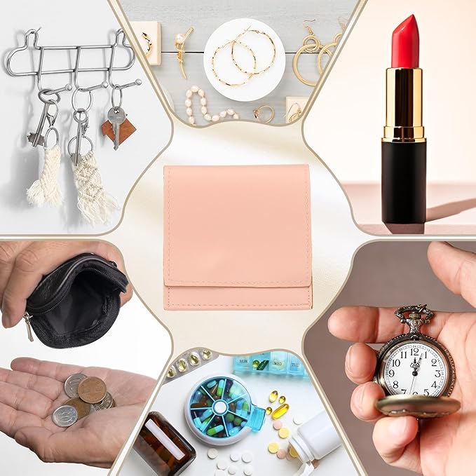 PATIKIL 20 Pack PU Leather Jewelry Pouch, 3" x 3" Envelope Style Jewelry Pouches for Bracelets Necklaces Earrings Rings, Small Luxury Bags for Wedding Candy Gift Storage, Light Pink