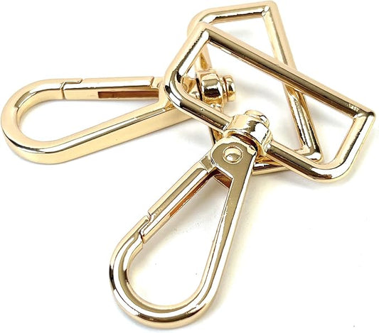 10 Pcs D Ring Swivel Lobster Claw Clasps Push Gate Snap Hooks Trigger Clips for Purse Keychain Strap Making