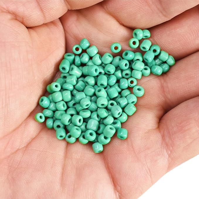 Mandala Crafts 11/0 Glass Seed Beads for Professional Beadwork, 13000 Opaque Turquoise Glass Beads