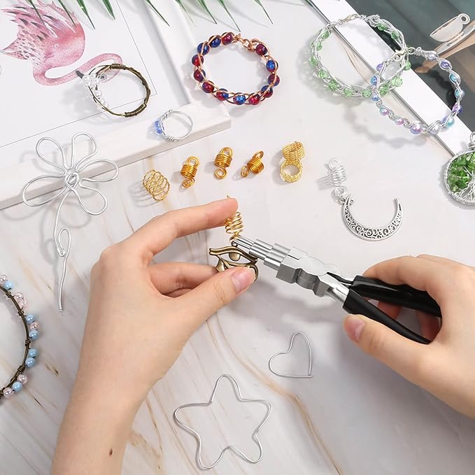 Bail Making Pliers, 6 in 1 Round Nose Pliers for Making Jump Rings, Wire Wrapping, Jewelry Making, Loop Making, Forming Bends