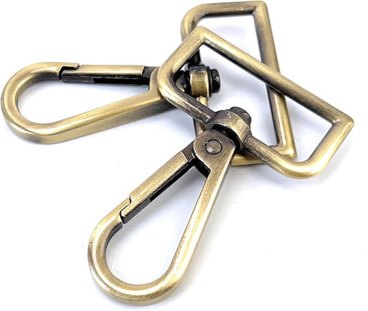 10 Pcs D Ring Swivel Lobster Claw Clasps Push Gate Snap Hooks Trigger Clips for Purse Keychain Strap Making