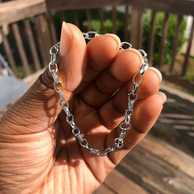 33FT Silver Paperclip Chain for Jewelry Making 5MM Silver Plated Aluminum Oval Link Chain Roll Bulk for DIY Crafts Jewelry Making