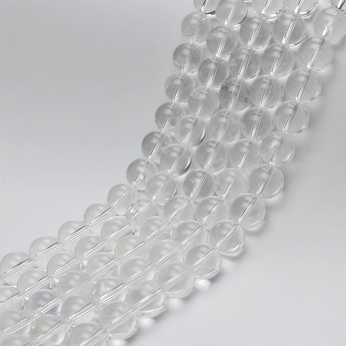 MJDCB 7A Natural White Clear Quartz Round Beads Gemstone Beads for DIY Necklace Bracelat Jewelry Making Strand 15" (12mm)