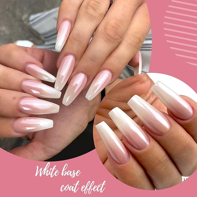 Artdone Silver Moonlight Chrome Nail Powder, Iridescent Unicorn Powder Metallic Mirror Effect Pigment Pearlescent Mermaid Pearl Glitter Dust Kit, Nail Art Decoration, Resin Craft