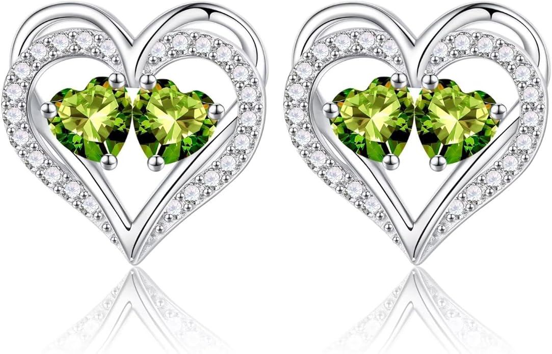 Iefil Valentines Day Gifts for Her - 925 Sterling Silver Birthstone Earrings, Anniversary Birthday Gifts for Women Wife Girlfriend Mom