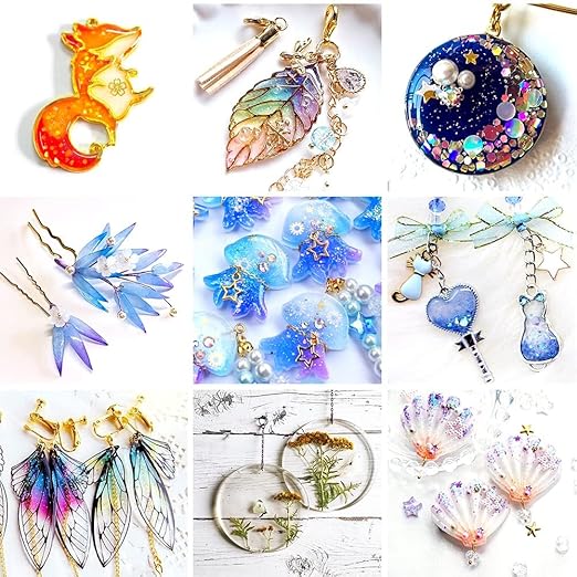 OSBANG Crystal Clear Hard UV Resin Upgraded Formula Ultraviolet Fast Curing for Jewelry Making Craft Decoration, Hard Transparent Glue Solar Cure Sunlight Activated Resin (500g)