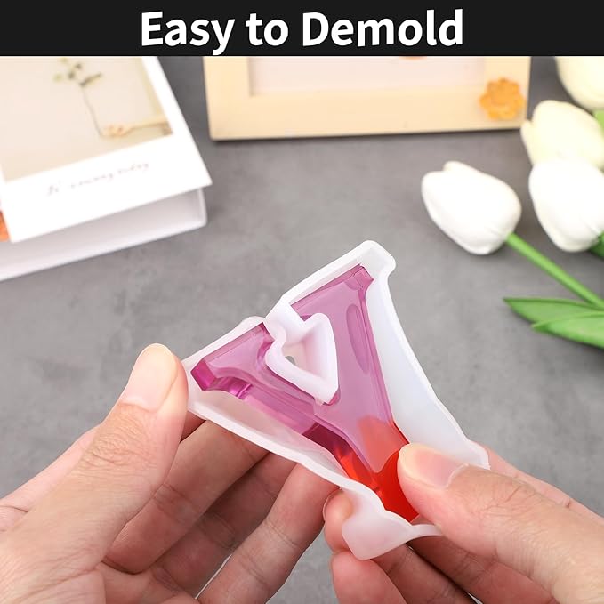 Gartful Resin Letter Molds, Y Capital Alphabet Epoxy Resin Mold, Thick 3D Silicone Letter Molds for Making Letters, Word Sign Art, DIY Crafts, Making Candle, Party, Home Decor