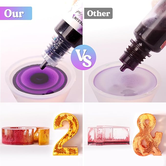 LET'S RESIN 64pcs Concentrated Alcohol Ink Set, 9 Pastel and 9 Metallic Vibrant Colors Alcohol-Based Resin Ink for Epoxy Resin, Alcohol Paint Dye for Resin Art, Tumblers, 3D Bloom (Each 0.35oz)