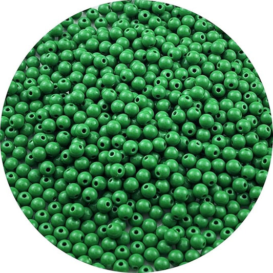 YUEXIGO 700pcs Acrylic Round Beads for Crafts 6mm Resin Candy Color Spacer Beads with Hole for Jewelry Making Sewing Crafts Decoration Necklaces Bracelets Earrings Supplies(Dark Green)