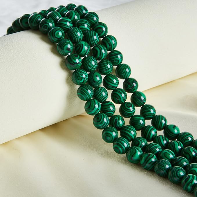 100pcs 10mm Malachite Beads Natural Gemstone Beads Round Loose Beads for Jewelry Making