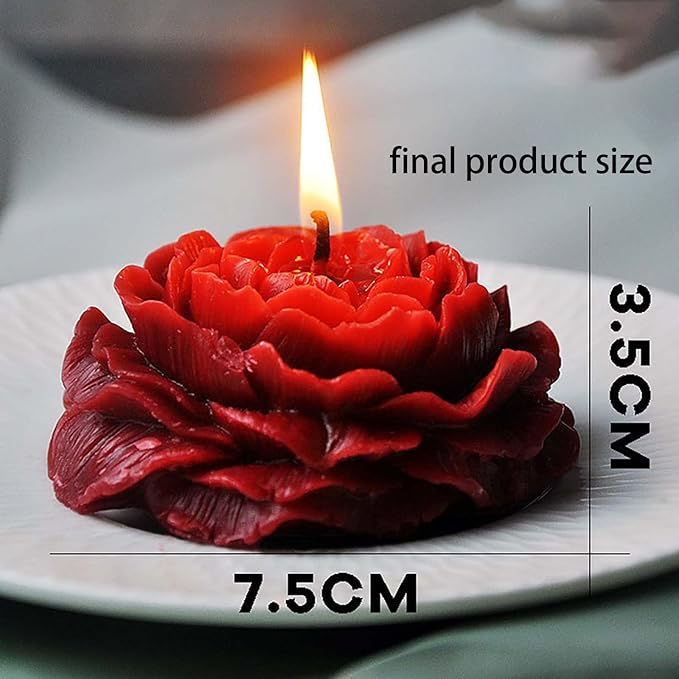 2 Pack Peony Candle Rose Tulip Silicone Wave Spiral Candle Mold - Silicone Resin Casting Molds for Candle & Resin & Soap Craft Supplies