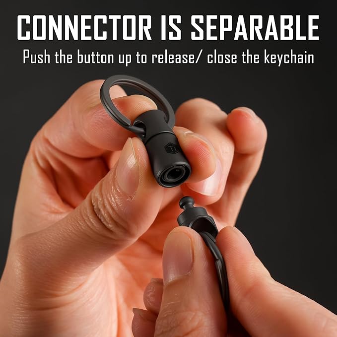 KeyUnity Detachable Key Ring Connector, Double-end Swivel Keychain Titanium Rotatable Key Organizer Linker for Carabine
