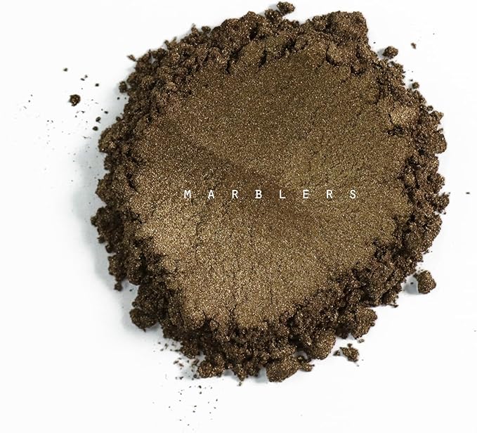 MARBLERS Brown Mica Powder [Wood Brown] 4oz (113g) | Cosmetic Grade | Epoxy Resin Pigment, Dye | Non-Toxic, Vegan, Cruelty-Free | Lip Gloss, Nails, Body Butter, Bath Bomb, Candle & Soap Making