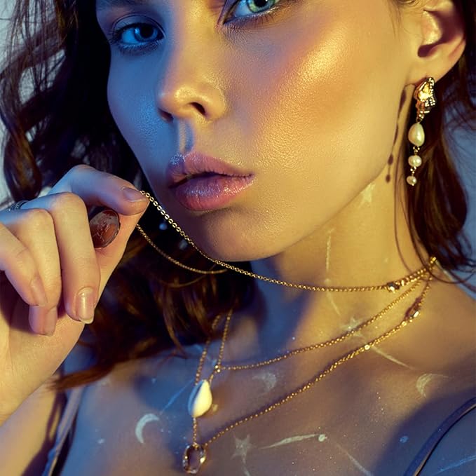 Jishi 80ft Necklace Chains Jewelry Making Chain Link Rolls Bulk 2mm - Bracelet Earring Necklace Craft Supplies DIY Jewelry Making Findings, 8-Colors Gold Silver Copper Plated Metal Rolo Cable Chains