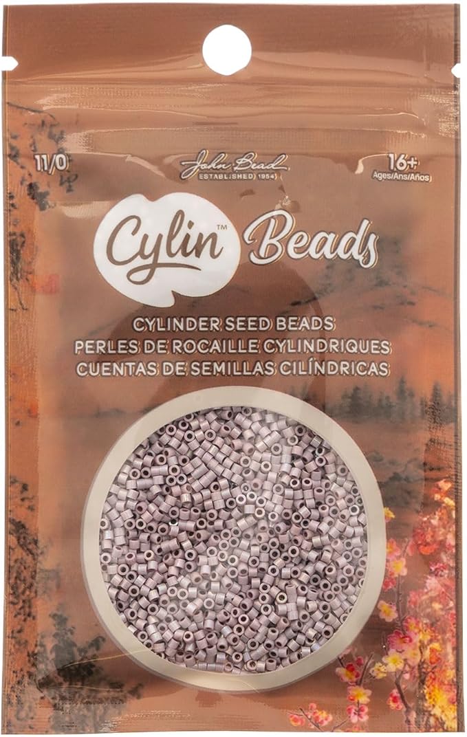 John Bead 25g Cylin Beads Light Lilac AB 11/0 Glass Cylindrical Seed Beads for Jewelry Bracelets Necklaces Earrings Making Embroidery Home Decor