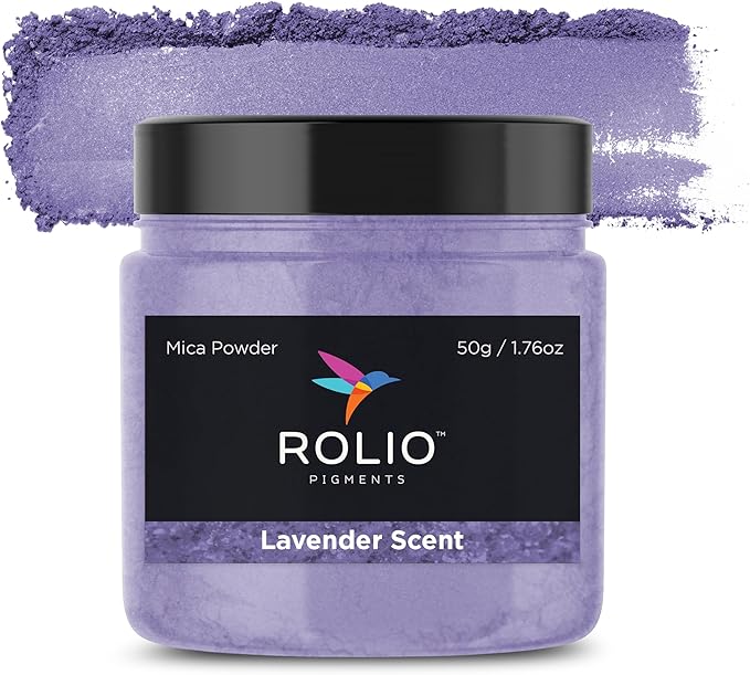 Rolio Premium Mica Powder - Lavender Scent (50G / 1.76oz) - 1 Jar of Purple Pigment Powder for Epoxy Resin, Dye, Soap Making, Nail Polish, Paint, Candle Making, Bath Bombs, Slime
