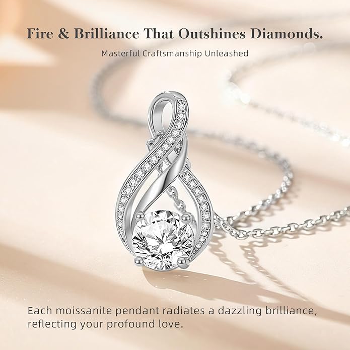 KRZ Anniversary Jewelry Gift for Wife, 925 Sterling Silver with Gold Plated Birthday Christmas Valentines Day Gift - Love Card Present for Wife Her Women Girlfriend