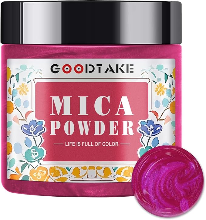 GOODTAKE Rose Red Mica Powder | Resin Color Pigment | Resin Dye | Mica for Soap Making, Candle Making, Bath Bomb, Slime, Nail Polish, Eye Shadow - Pure Natural Mica Powders (Rose Red, 2 oz)