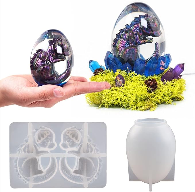 Dragon Egg Silicone Molds - Dinosaur & Animal Shapes for Resin, Clay & Candle Making