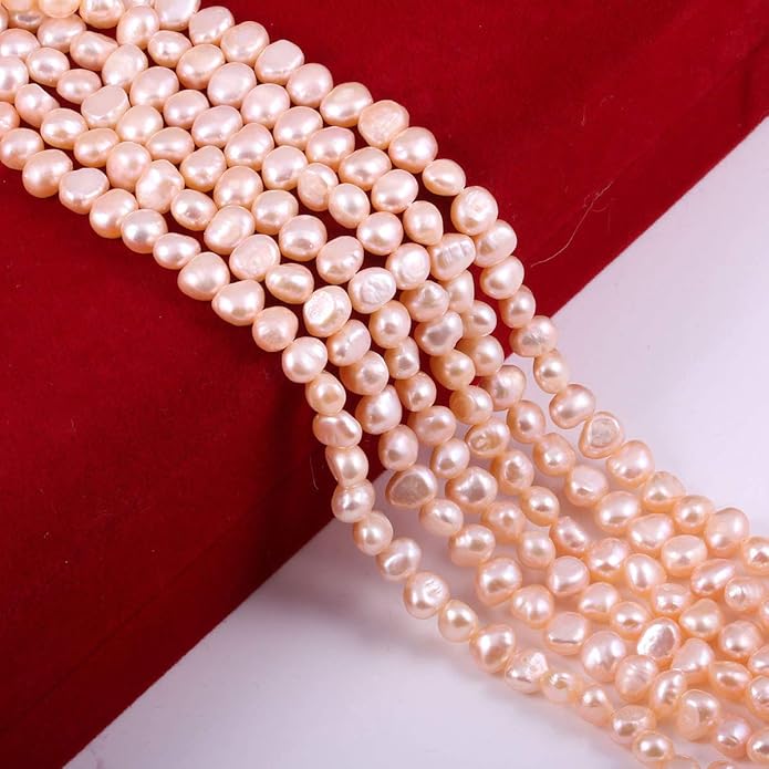 Natural Pearl, Natural Freshwater Cultured Pearls Beads Punch Loose Beads for DIY Jewelry Making Necklace Bracelet Women 14 Inches 2 Strands Pack