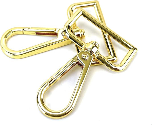 10 Pcs D Ring Swivel Lobster Claw Clasps Push Gate Snap Hooks Trigger Clips for Purse Keychain Strap Making