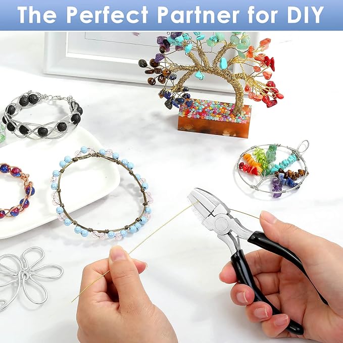 Billbotk Nylon Jaw Pliers for Jewelry Making - Flat Nose, Soft Jaw Pliers for Chain Making