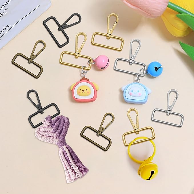 20pcs Swivel Clasps 1 1/2 inch D Ring Lobster Claw Clasps Swivel Clasp Hooks Lanyard Snap Hook Metal Clasp Hook for Keychain Making, Lanyard Making, Purse Hardware, DIY Craft(4 Colors)