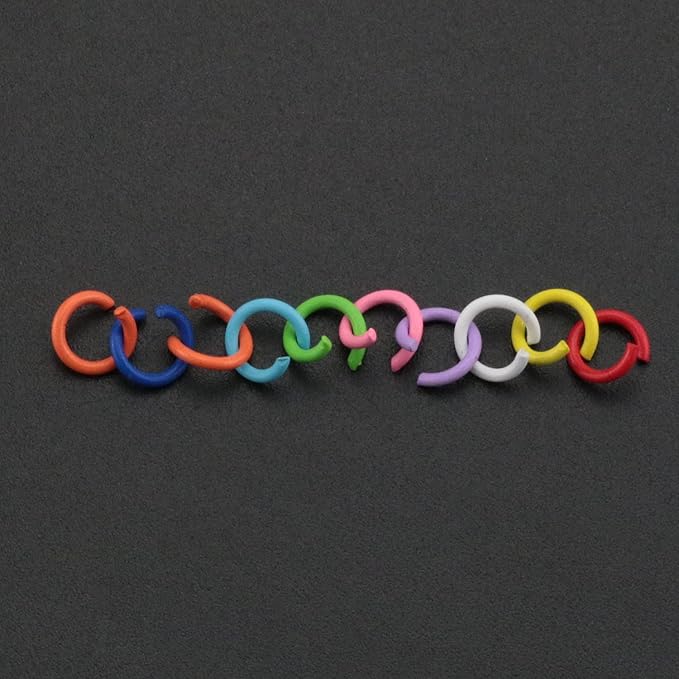 ZCZQC 100pcs Candy Colors Open Jump Rings 1.2x8 mm Split Rings DIY Jewelry Findings for Choker Necklaces Bracelet Making Mixed Colors
