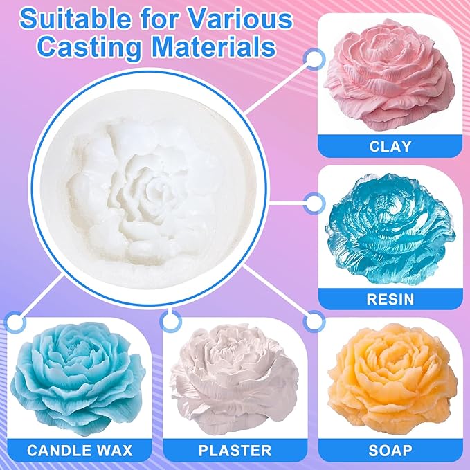 MITINU Silicone Mold Making Kit - 20A Liquid Silicone Rubber (1:1 Mix), Non-Toxic & Bubble Free Platinum Cure Silicone for Making Molds for Resin, Soap, Concrete, Craft Molds - 210oz Total