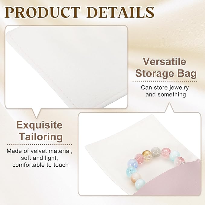 PATIKIL 20 Pack PU Leather Jewelry Pouch, 3" x 3" Envelope Style Jewelry Pouches for Bracelets Necklaces Earrings Rings, Small Luxury Bags for Wedding Candy Gift Storage, Light Purple