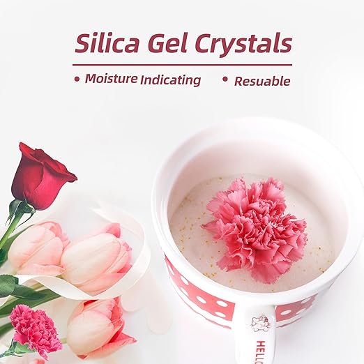 (NET 24 LBS) Silica Gel for Flower Drying, Silica Gel Flower Drying Crystals, Reusable Flower Drying Silica for Wedding Bouquet Preservation