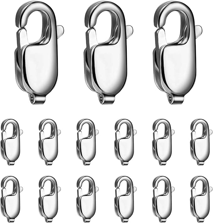15PCS 18MM Lobster Clasps 316 Stainless Steel Lobster Claw Clasps Bulk for Necklace Bracelet Jewelry Making DIY Craft