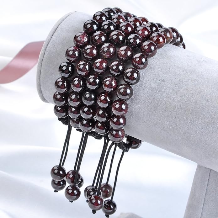 MASSIVE BEADS Natural Healing Power Gemstone Crystal Beads Unisex Adjustable Macrame Bracelets