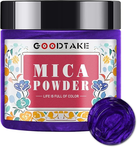 GOODTAKE Dark Purple Mica Powder | Resin Color Pigment | Resin Dye | Mica for Soap,Candle Making, Bath Bomb, Slime, Nail Polish, Eye Shadow - Pure Mica Powders (Dark Purple, 2 oz)